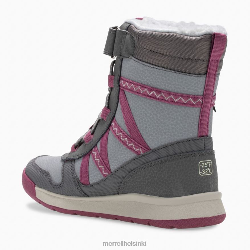 snow crush 2.0 vedenpitävät saappaat (mk163129k) 20R001506 harmaa/marja Merrell