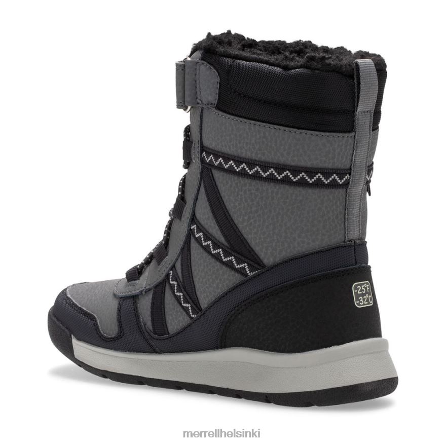snow crush 2.0 vedenpitävät saappaat (mk263125k) 20R001507 musta/harmaa Merrell