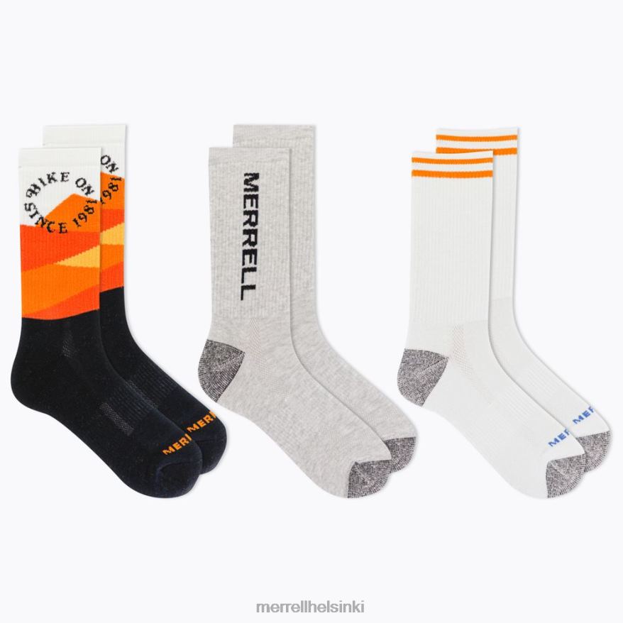 kierrätetty miehistön sukka 3 kpl (jsf26906-001) 20R00310 musta lajitelma Merrell