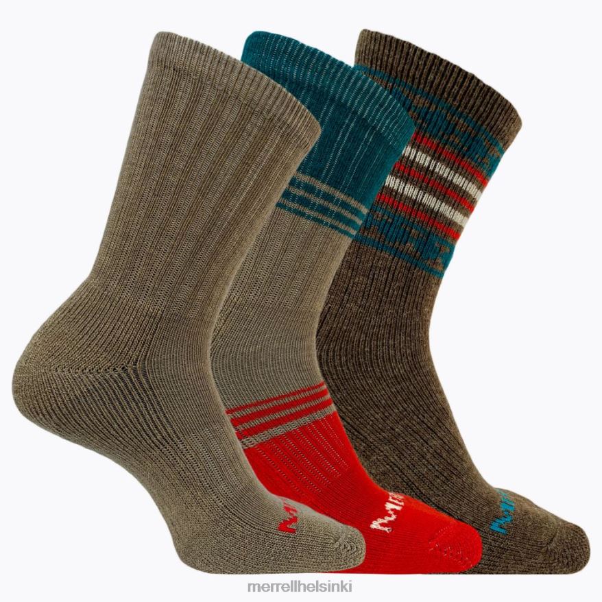 loma lämpövillasekoite crew 3 pack sukka (jsf26507-238) 20R00582 ruskea lajitelma Merrell